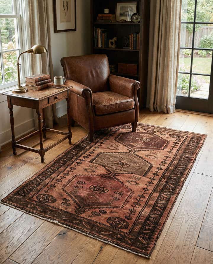 3' 5 x 5' 9 Hand Knotted Ultra Vintage Persian Wool Rug