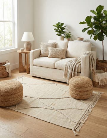 3' 4 x 4' 11 Hand Knotted Moroccan Wool Rug