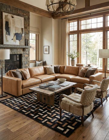 8' 2 x 10' Cowhide - Patchwork Rug