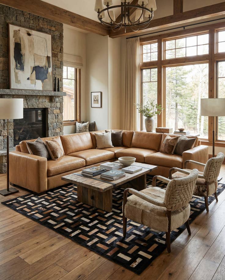 Detail image of 8' 2 x 10' Cowhide - Patchwork Rug