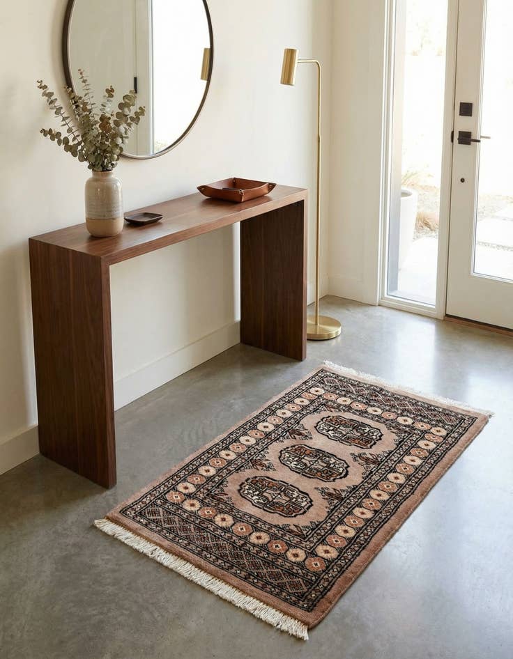 Detail image of 2' 1 x 3' 2  Hand Knotted Bokhara Oriental Wool Rug