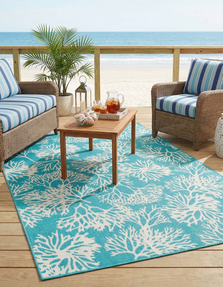 5' 3 x 8' Easy-Clean Coastal Indoor / Outdoo...
