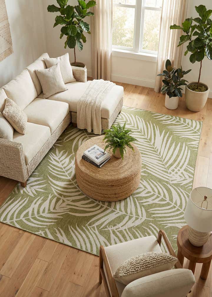 7' 10 x 10' Easy-Clean Botanical Indoor / Outdoor Rug