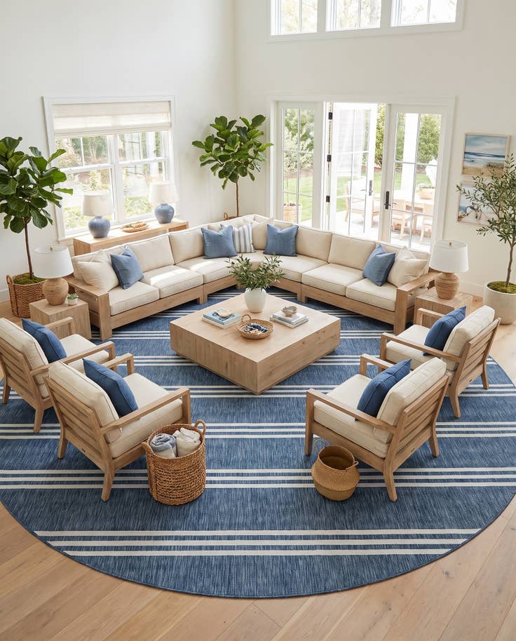 Detail image of 13' x 13' Easy-Clean Jill Zarin Anguilla Indoor / Outdoor Round Rug