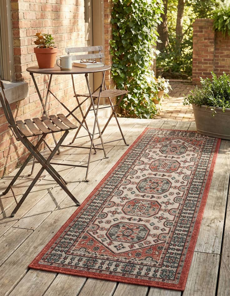 Detail image of 2' x 5'  Washable Traditional Indoor / Outdoor Runner Rug