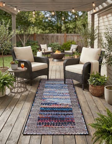 2' x 5' Easy-Clean Modern Indoor / Outdoor Runner Rug