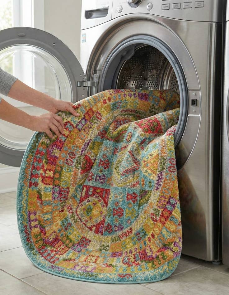 Detail image of 185cm x 185cm  Washable Santa Fe Round Rug