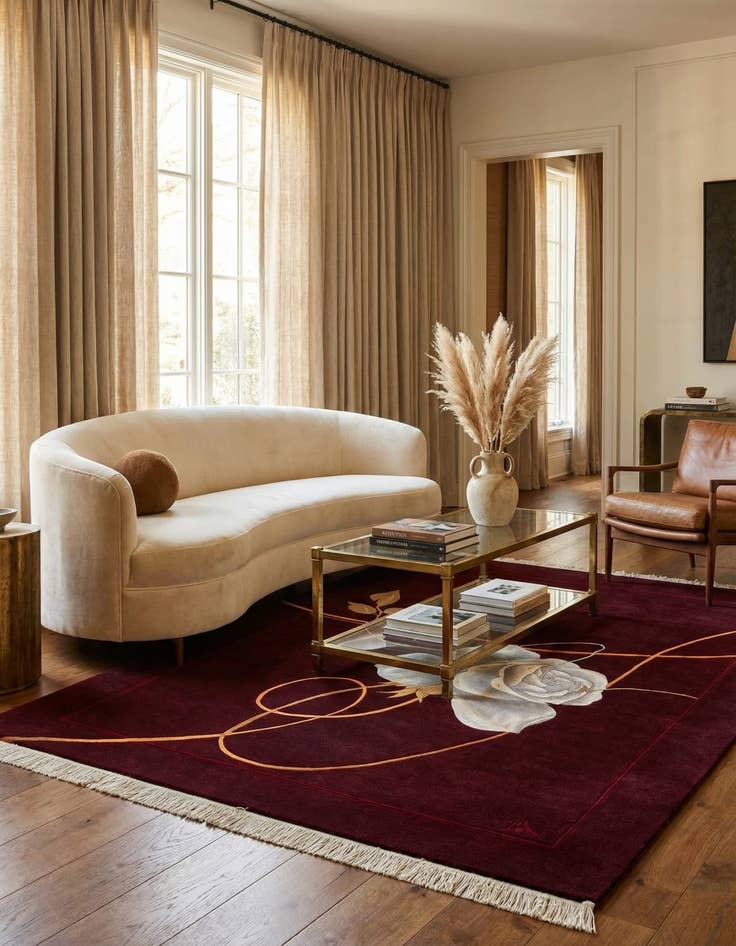 Detail image of 4' 11 x 6' 7  Hand Knotted Darya Wool Rug