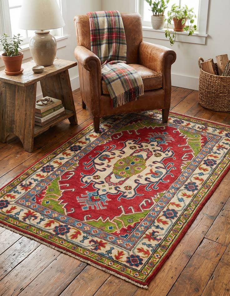 Detail image of 3' 3 x 5'  Hand Knotted Kazak Rug