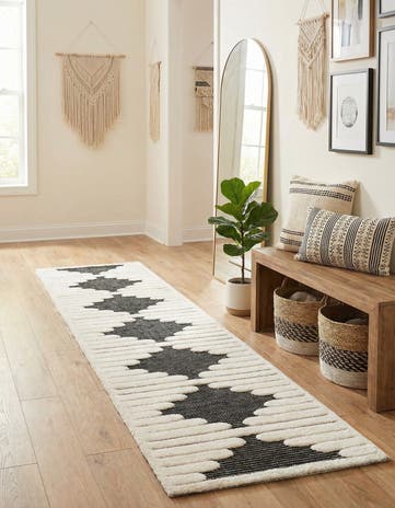 Gray Prismatic Runner Rug