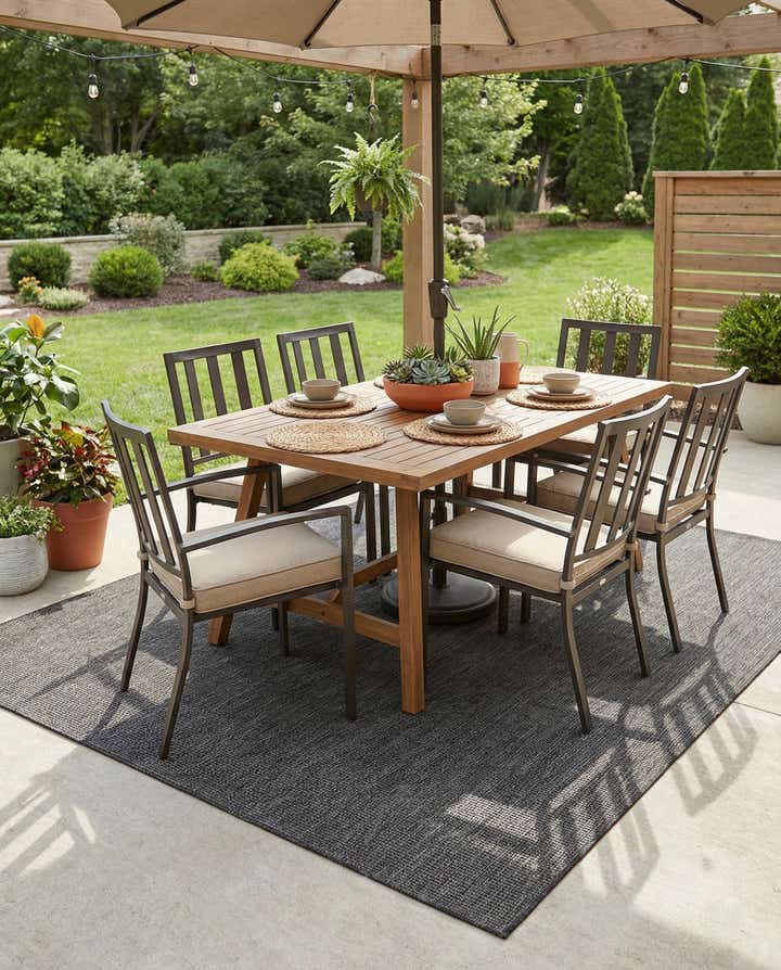 7' 10 x 11' Easy-Clean Solid Indoor / Outdoor Rug