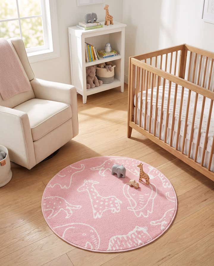 100cm x 100cm Animals Whimsy Kids Rond Vloerkleed