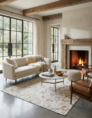 5' x 7' 11 Cowhide Stocks Rug