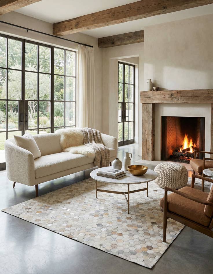 Detail image of 5' x 7' 11 Cowhide Stocks Rug