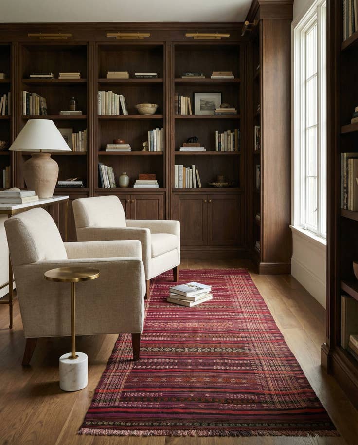 Detail image of 4' 5 x 9' 9 Hand Woven Kilim Fars Wool Runner Rug