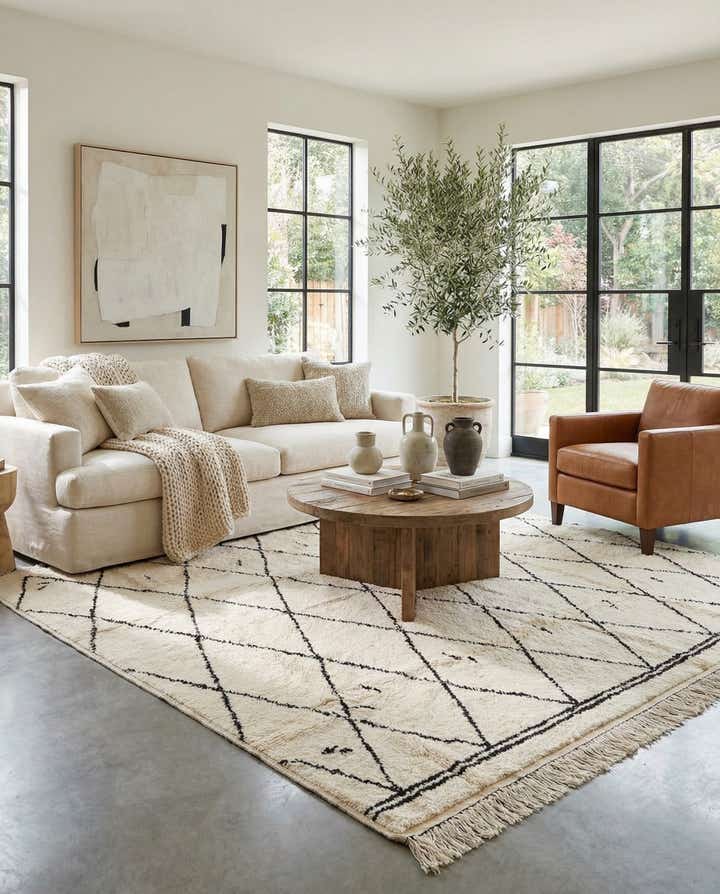 7' 10 x 10' 5 Hand Knotted Moroccan Wool Rug