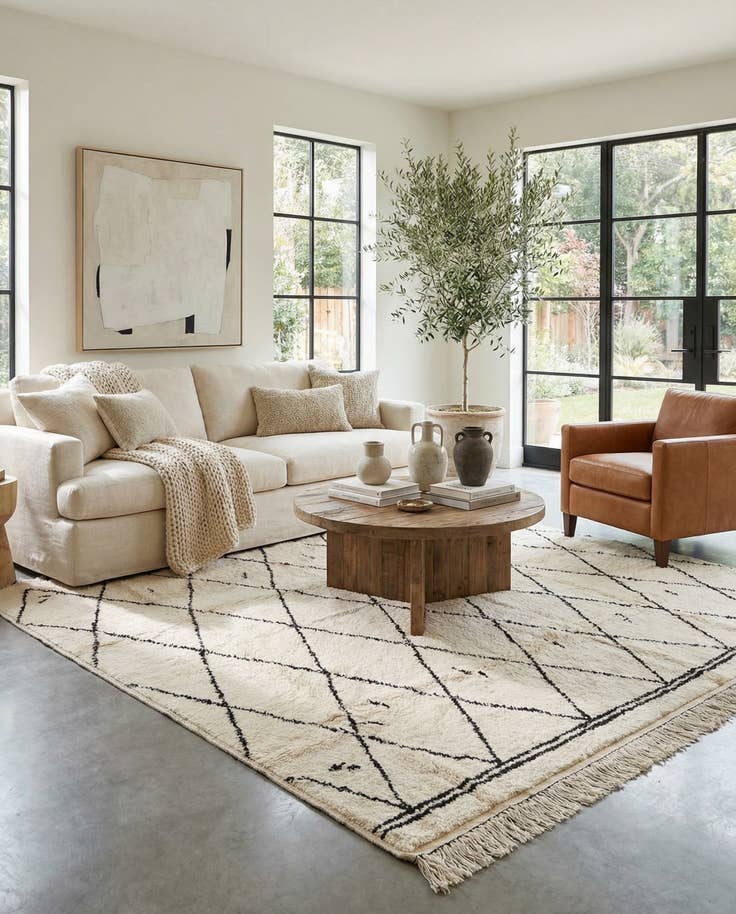 Detail image of 7' 10 x 10' 5 Hand Knotted Moroccan Wool Rug