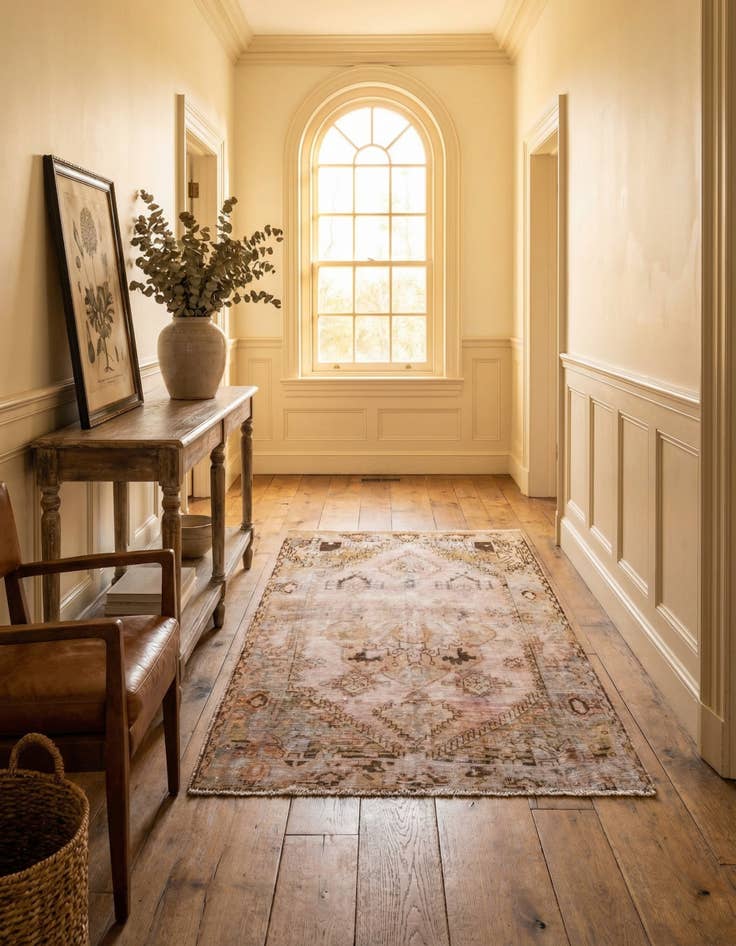 Detail image of 4' 4 x 6' 9  Hand Knotted Ultra Vintage Persian Wool Runner Rug