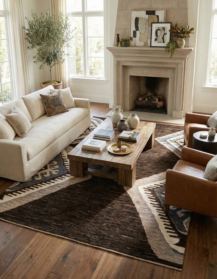 Detail image of 9' 10 x 13' 8  Hand Knotted Moroccan Wool Rug