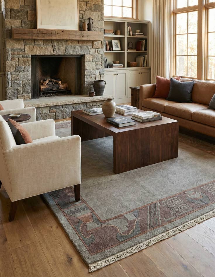 Detail image of  8' 4 x 11' 7  Hand Knotted Tibet Wool Rug