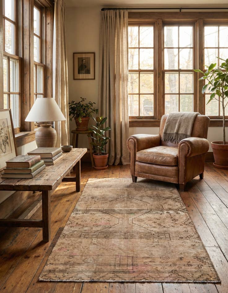 Detail image of 3' 9 x 7' 2  Hand Knotted Ultra Vintage Persian Wool Rug