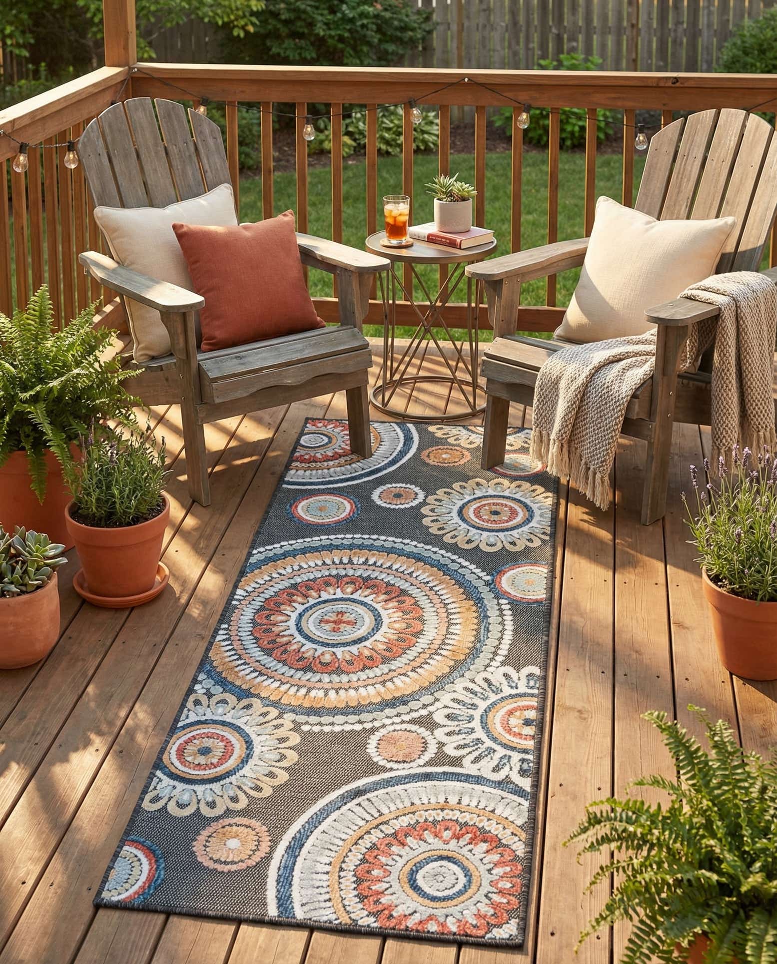 2' 2 x 6' Easy-Clean Botanical Indoor / Outdoor Runner Rug