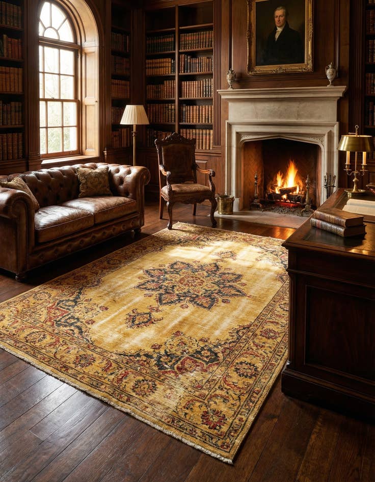 Detail image of 4' 6 x 6' 2 Vintage Royal Wool Rug