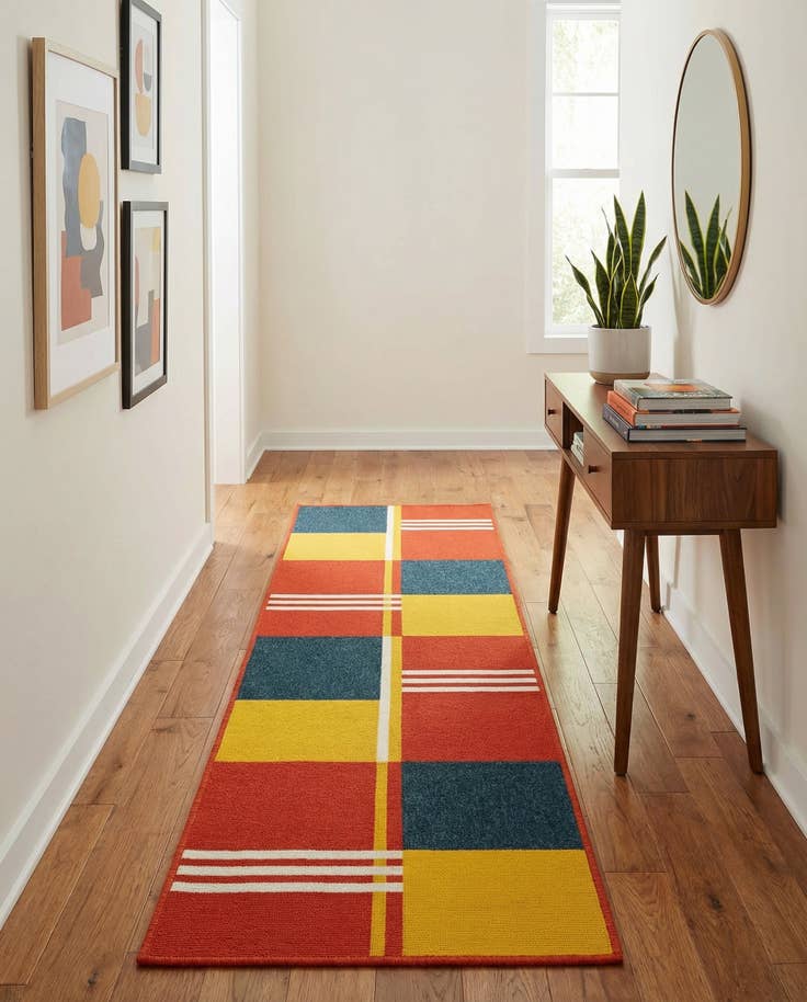 Detail image of 2' x 8' Easy-Clean Modern Indoor / Outdoor Runner Rug