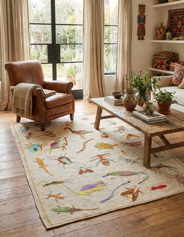 4' 2 x 5' 7 Hand Woven Kilim Suzani Wool Rug