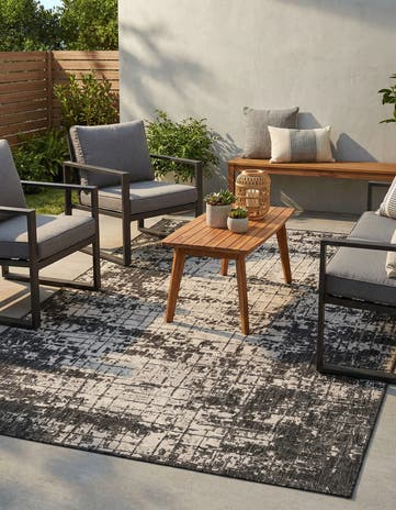 6' x 9' Easy-Clean Modern Indoor / Outdoor Rug