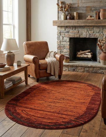 Terracotta Equinox Oval Rug