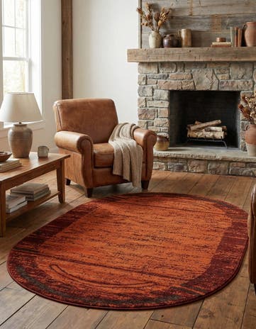 Terracotta Harvest Oval Rug