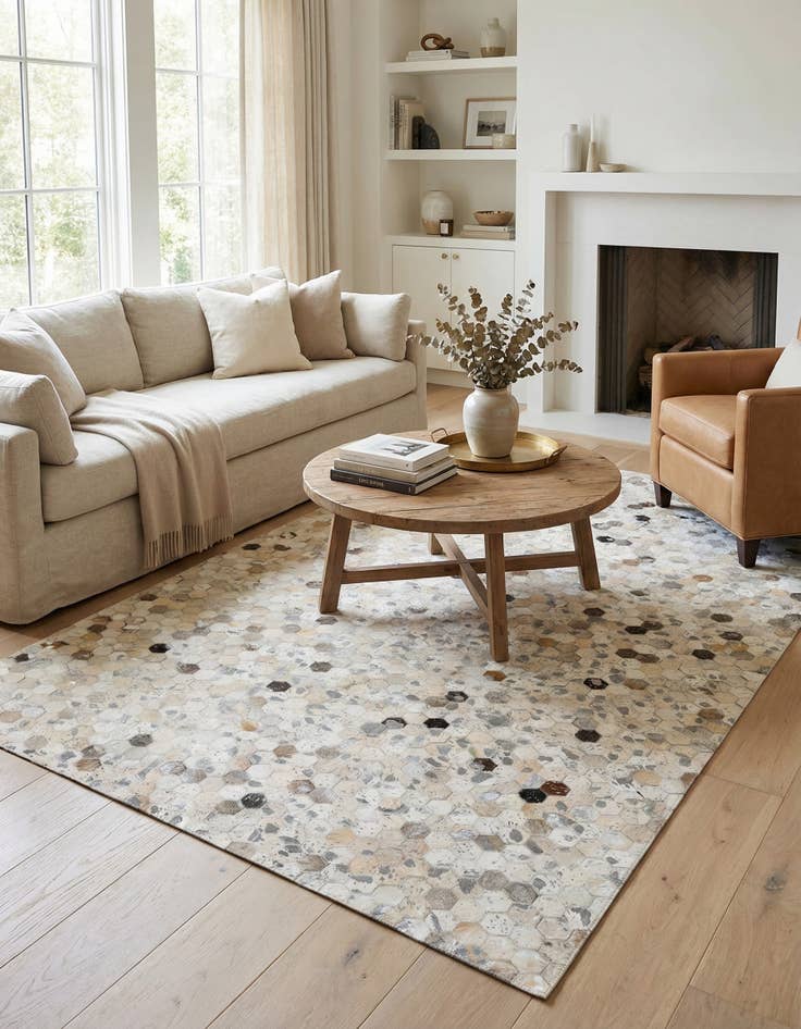 Detail image of 5' 1 x 7' 11 Cowhide Stocks Rug