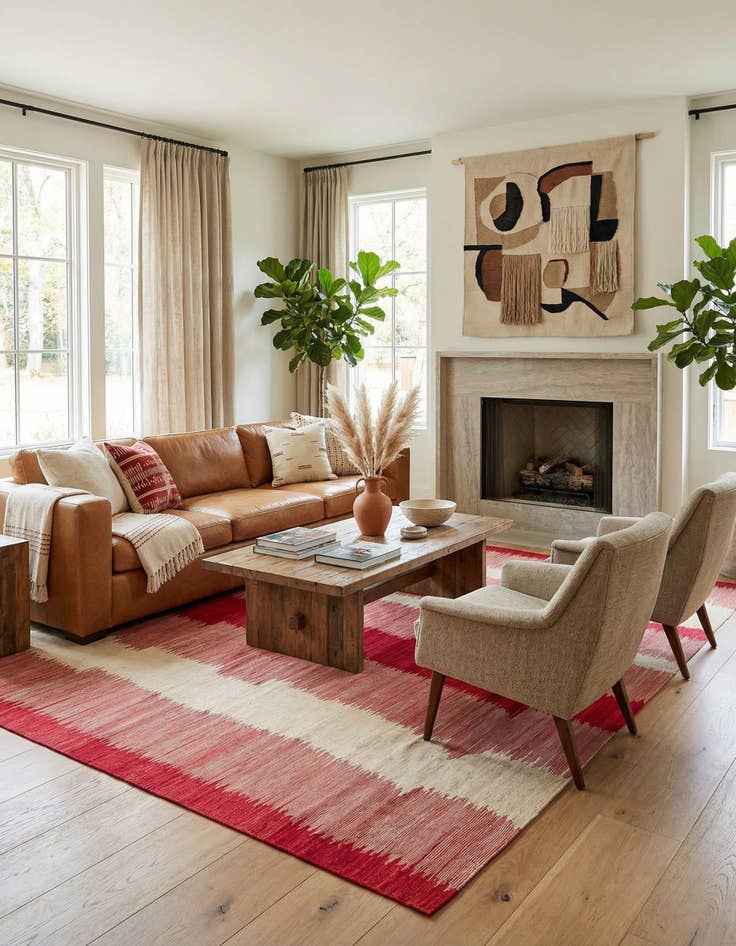 Detail image of 6' 9 x 9' 4 Hand Woven Kilim Modern Wool Rug