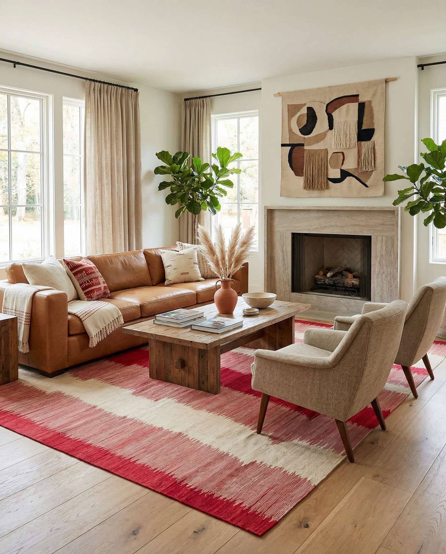 6' 9 x 9' 4 Hand Woven Kilim Modern Wool Rug