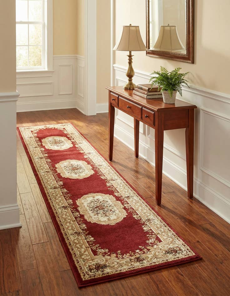 Detail image of 2' 7 x 13' Classic Aubusson Runner Rug