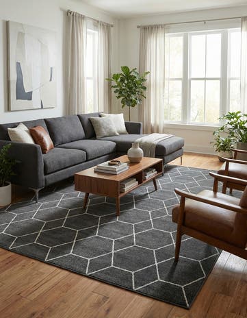 10' x 13' Lattice Frieze Rug