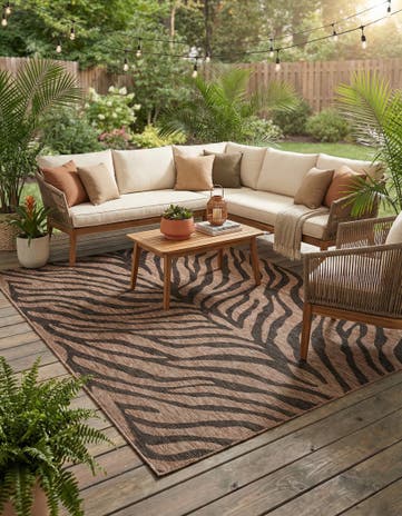 7' 10 x 11' Easy-Clean Safari Indoor / Outdoor Rug