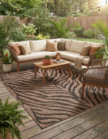 7' 10 x 11' Easy-Clean Safari Indoor / Outdoor Rug