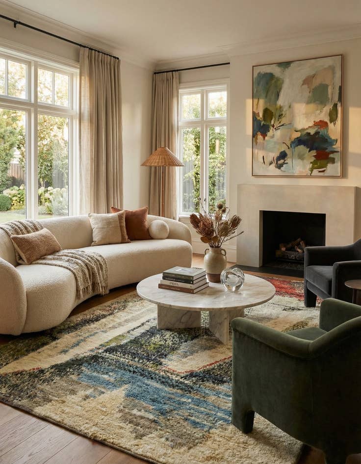 Detail image of 6' 5 x 9' 10  Hand Knotted Darya Wool Rug