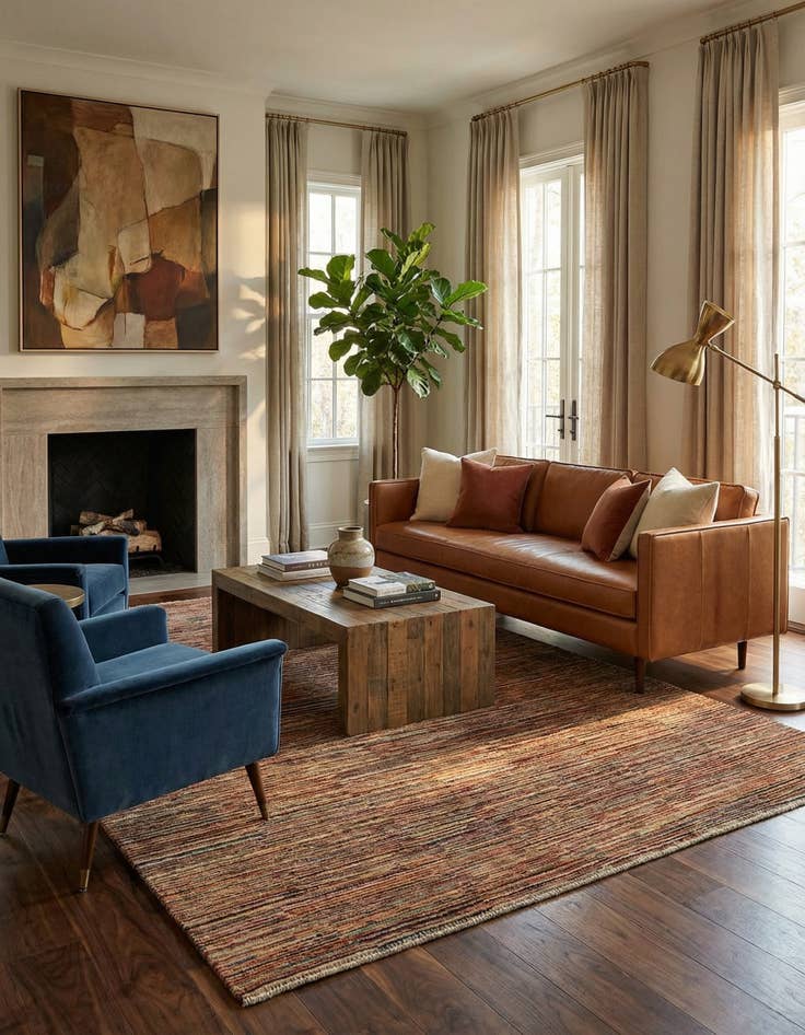 Detail image of 6' 8 x 9' 10  Hand Knotted Modern Ziegler Rug