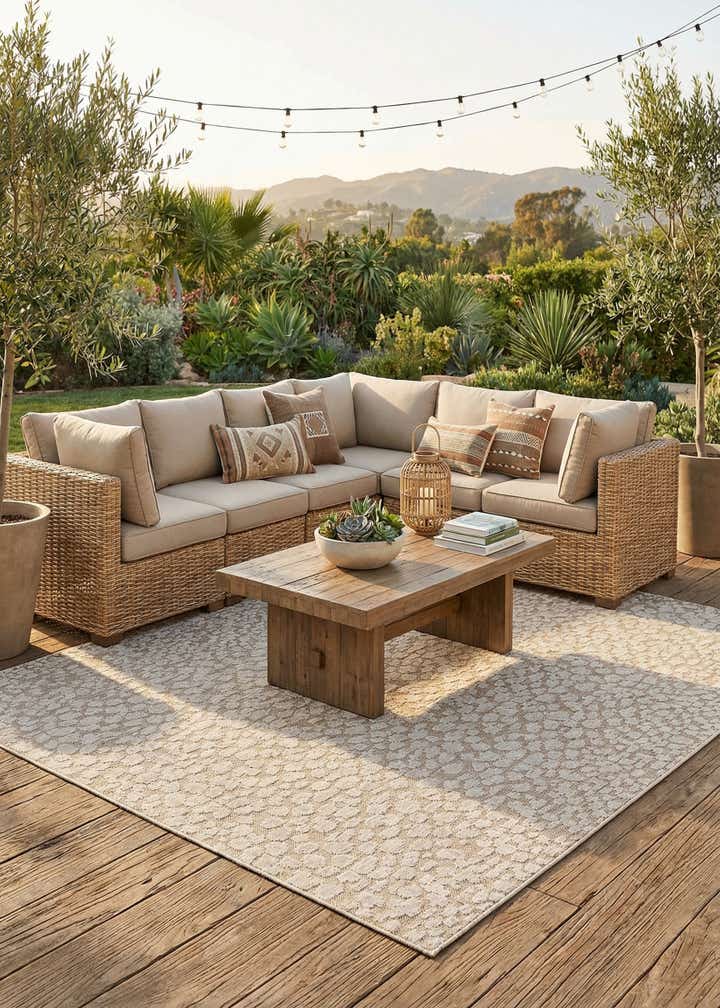 9' x 12' Easy-Clean Safari Indoor / Outdoor Rug