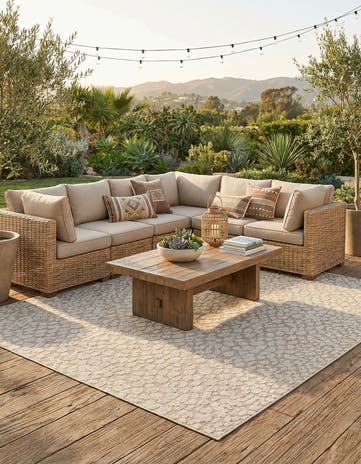 9' x 12' Easy-Clean Safari Indoor / Outdoor Rug