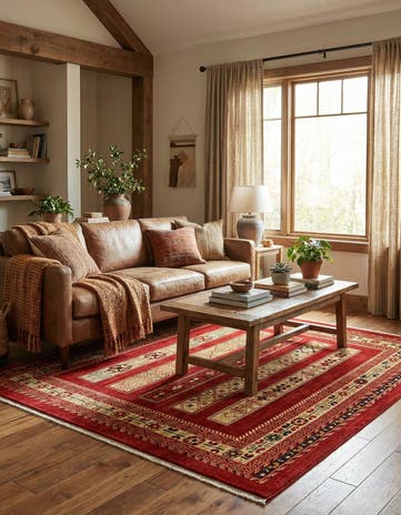 Rust Red Kashkuli Gabbeh Square Rug
