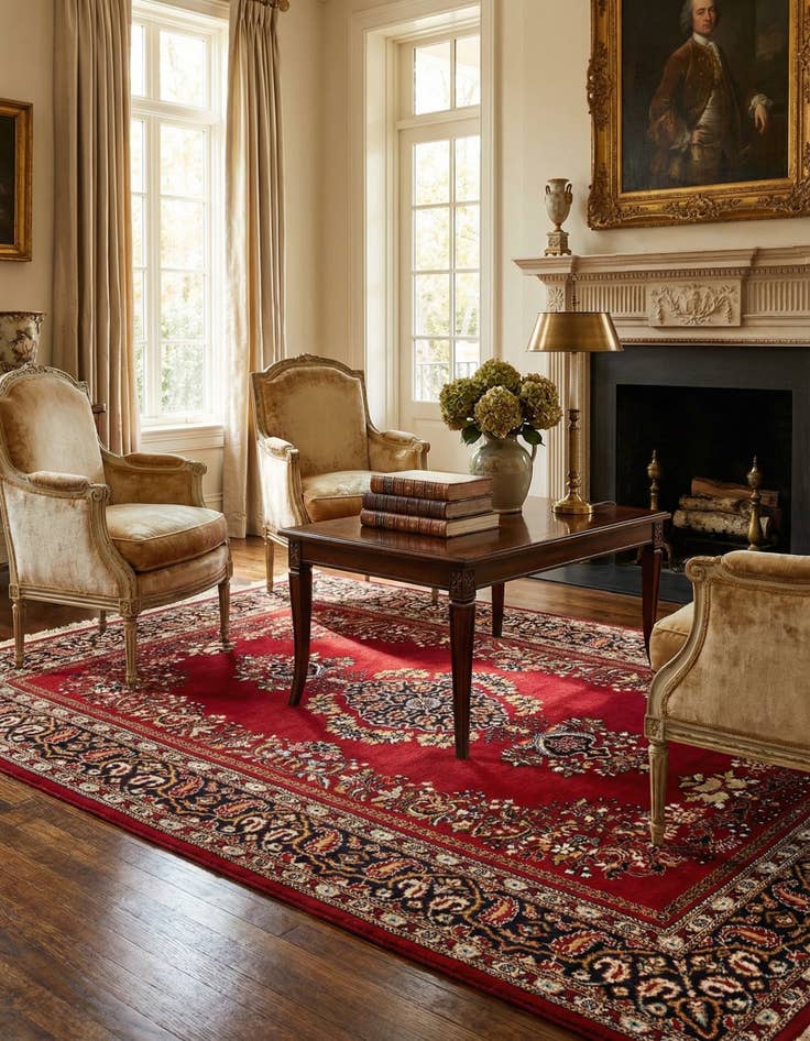 Detail image of  3' 10 x 6' 4  Hand Knotted Kerman Wool Rug