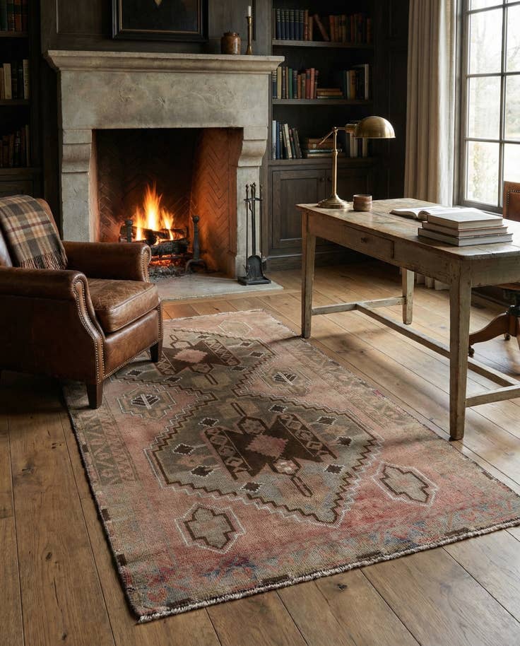 Detail image of 3' 6 x 6' 4 Hand Knotted Ultra Vintage Persian Wool Rug