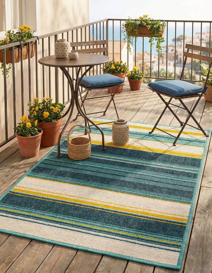 Detail image of 2' x 3'  Washable Border Indoor / Outdoor Rug