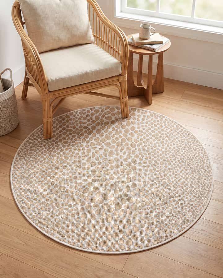 4' x 4' Easy-Clean Jill Zarin Cape Town Indoor / Outdoor Round Rug