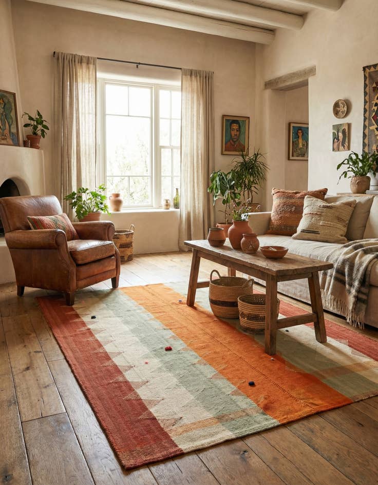 Detail image of 4' 9 x 6' Jajim Rug