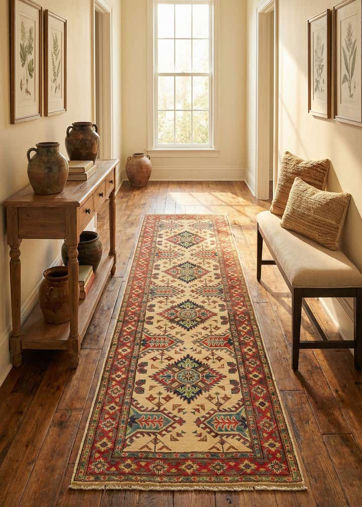 2' 9 x 9' 7 Hand Knotted Kazak Runner Rug